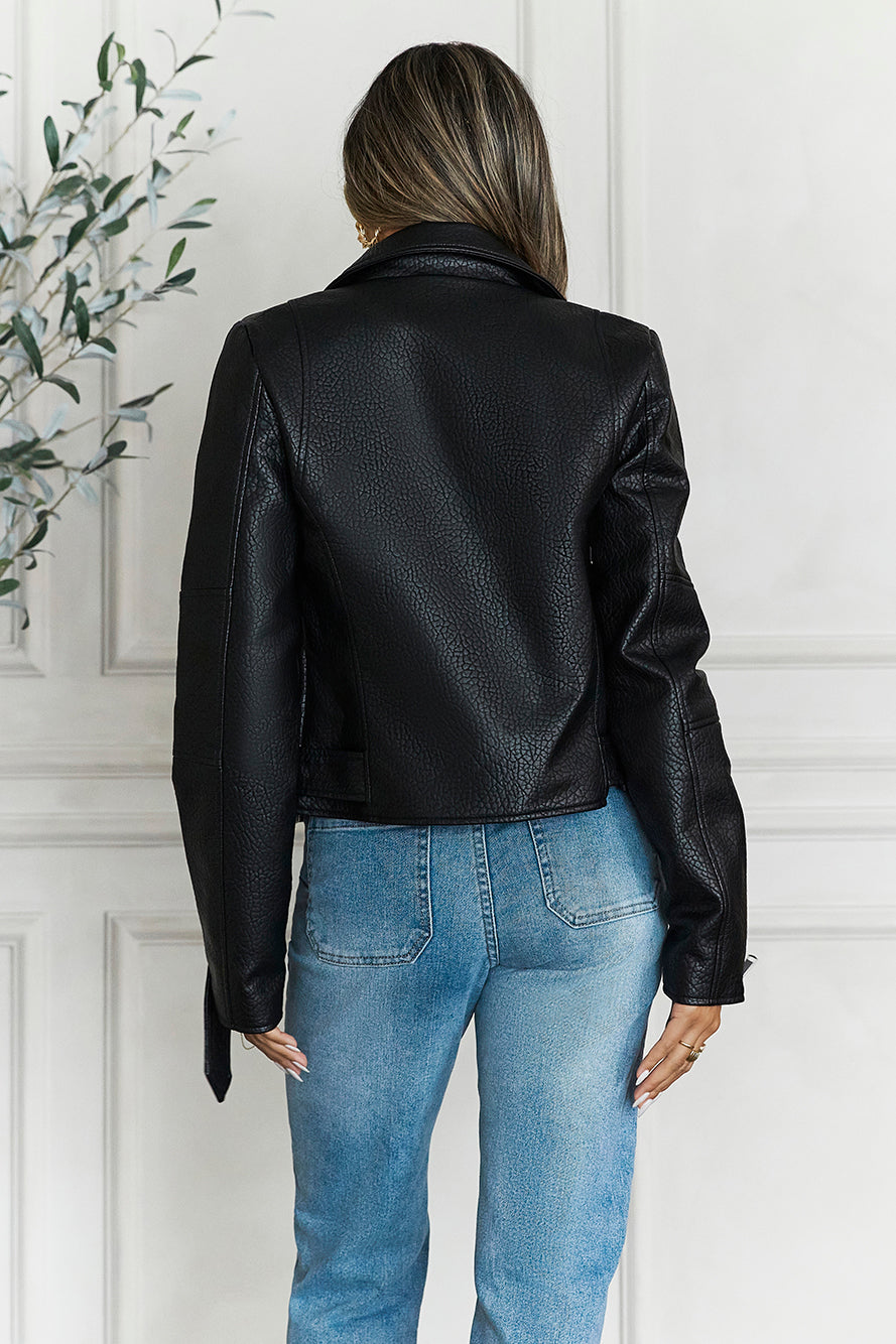 Valentina Faux Leather Jacket Black 5