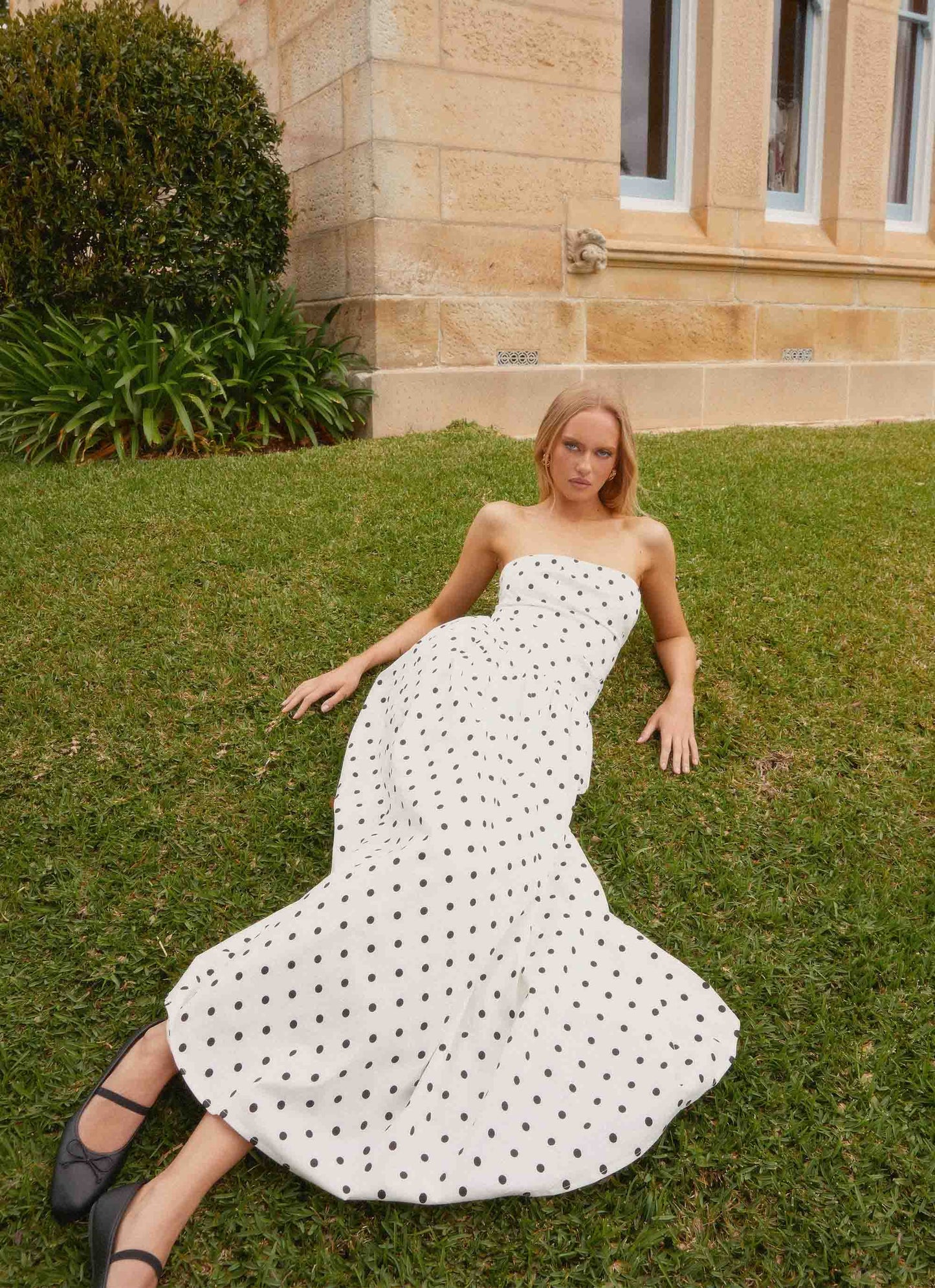 Andorra Floral Maxi Dress White Polkadot 8