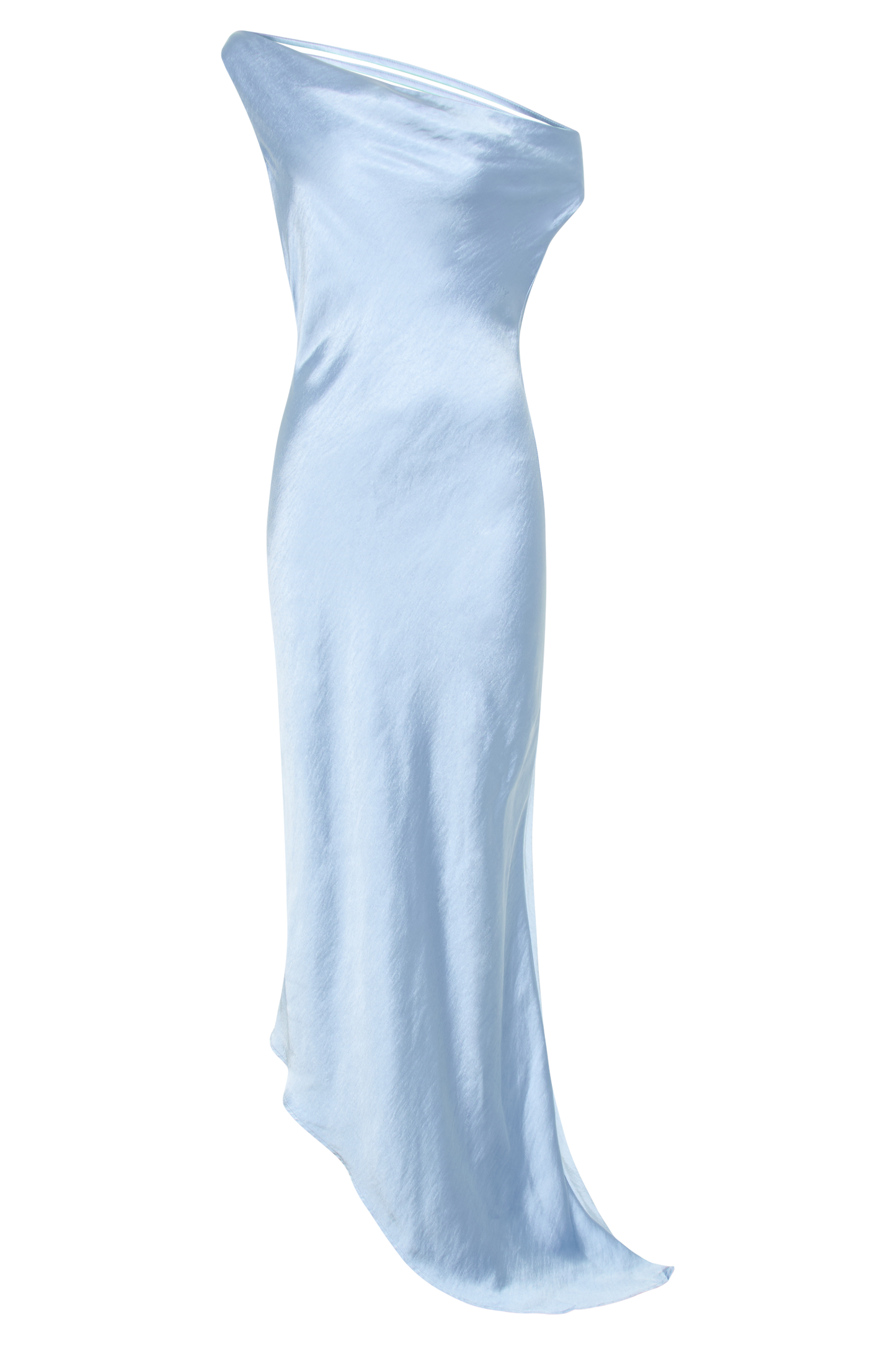 Yvette Asymmetrical Slip Maxi Dress in Emerald Cornflower Blue 9