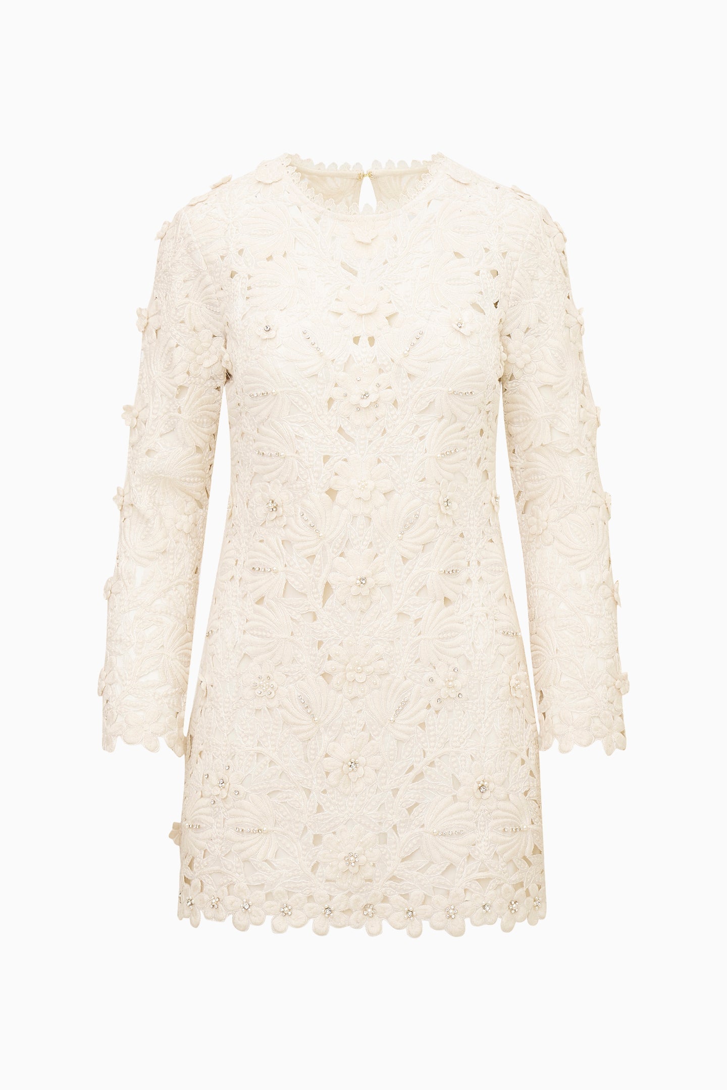 Caletta Floral Embroidered Lace Mini Dress IVORY 5