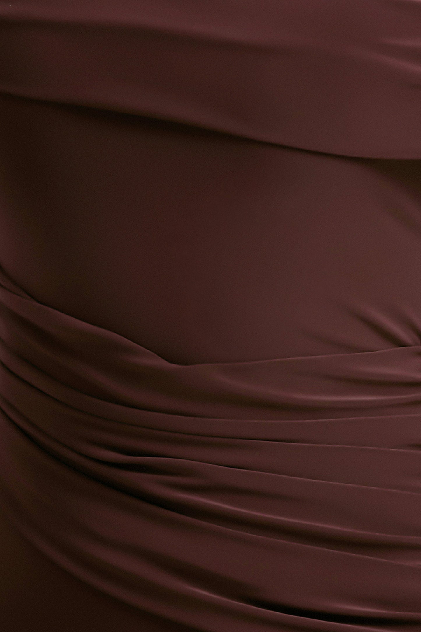Valina Ruched Asymmetric Maxi Dress DARK BROWN 7