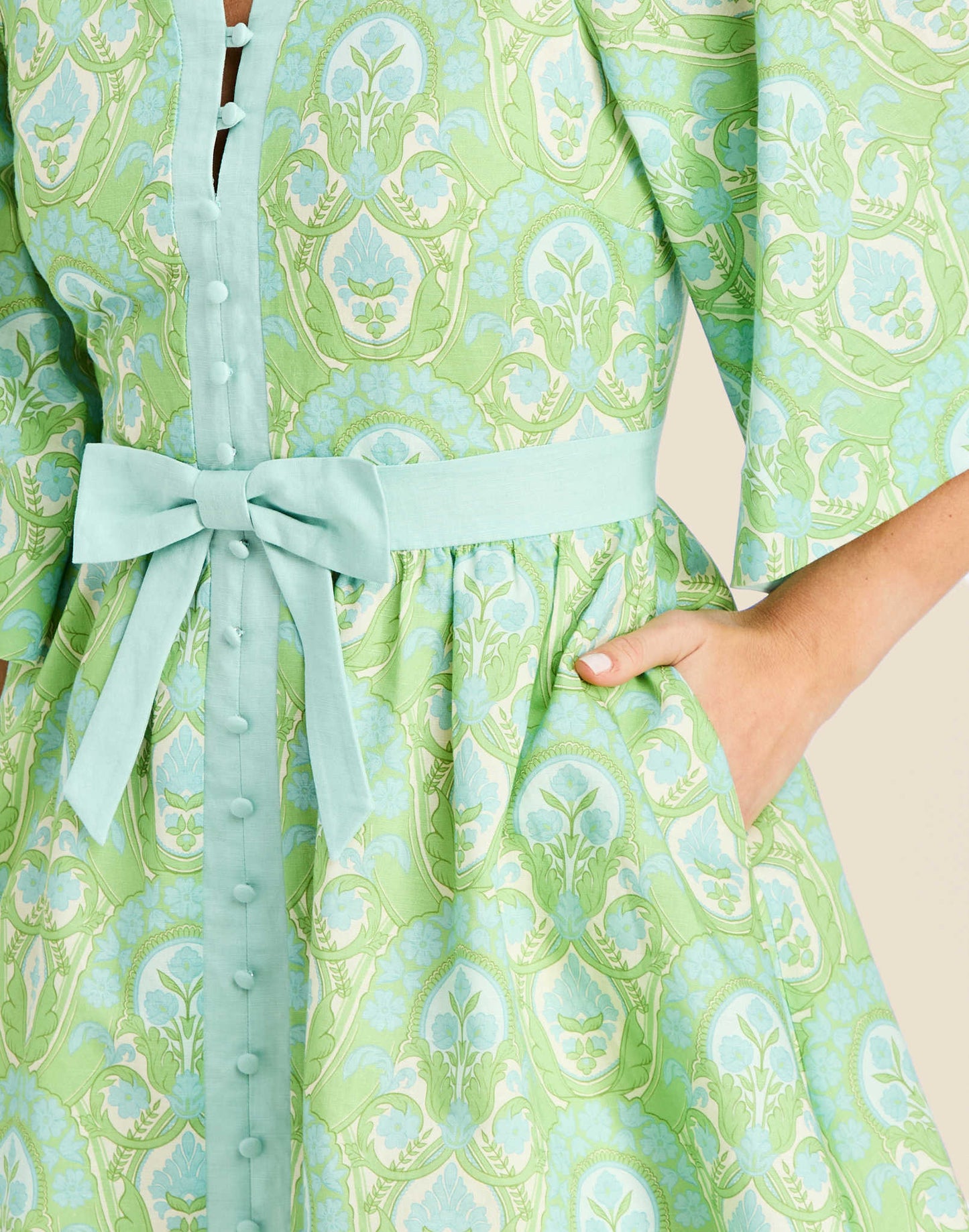 Carmen Trellis Mini Dress Trellis Verte 5