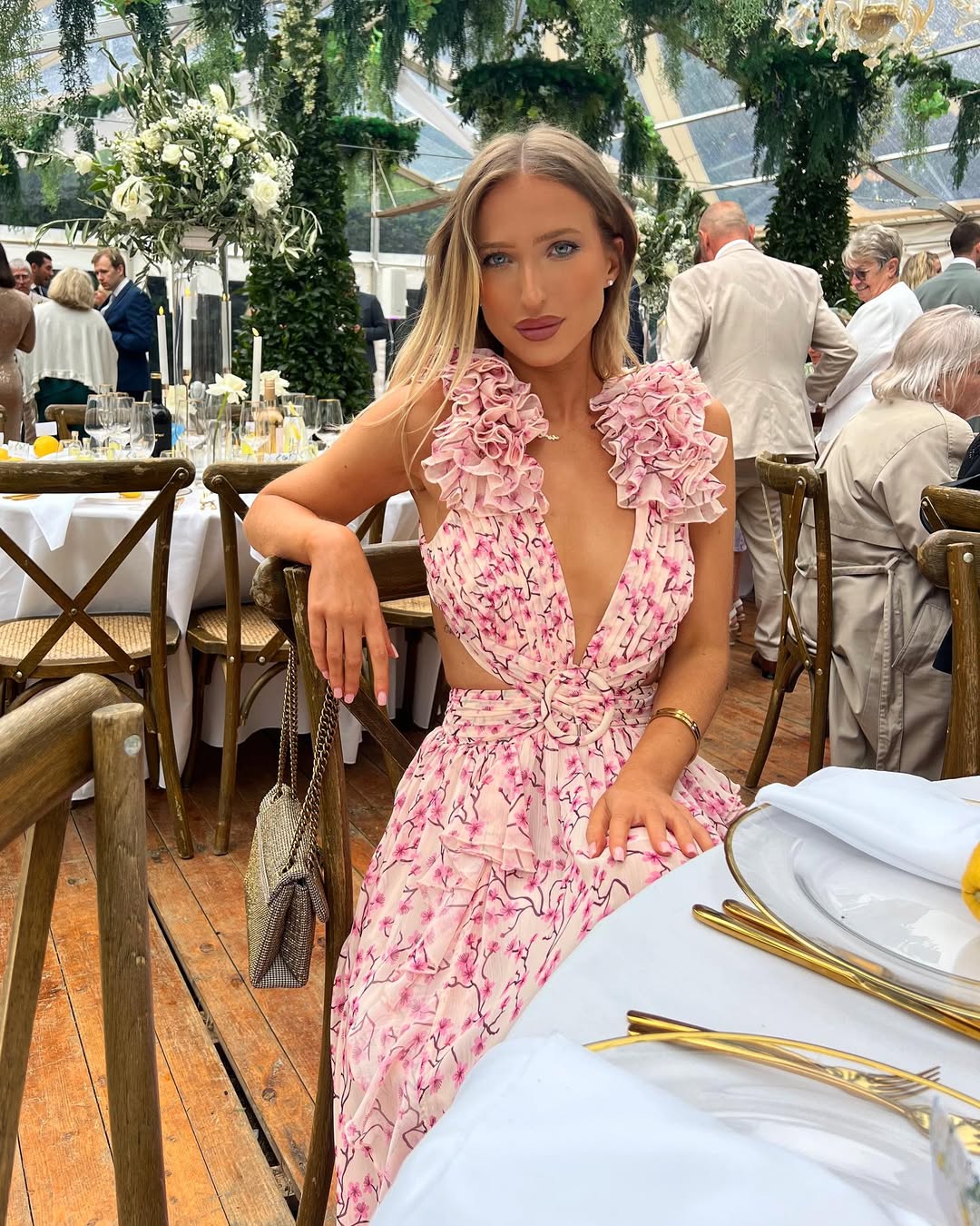 Maeve Floral Cutout Maxi Dress Pink 10