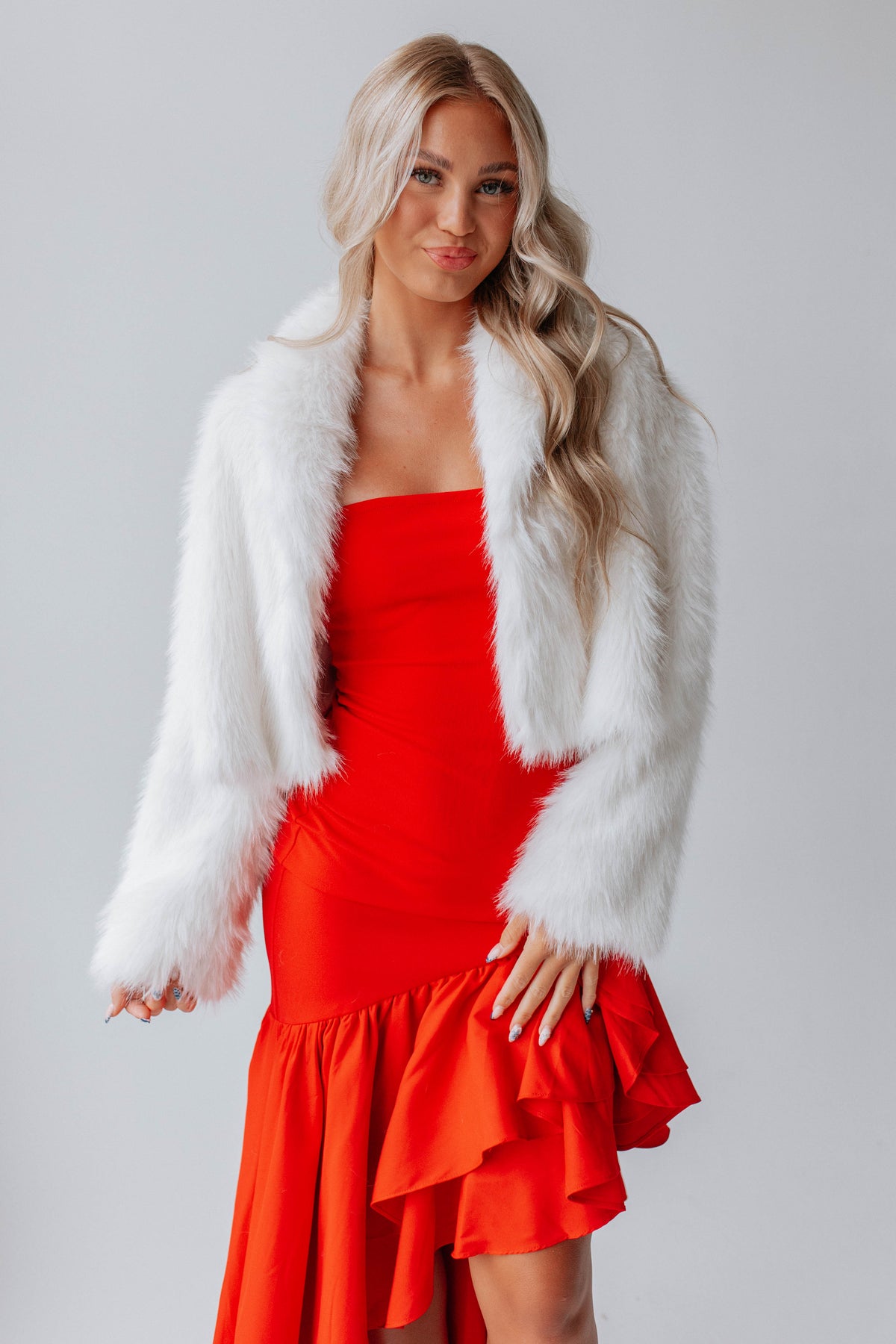 Valinda Faux Fur Jacket Ivory 10