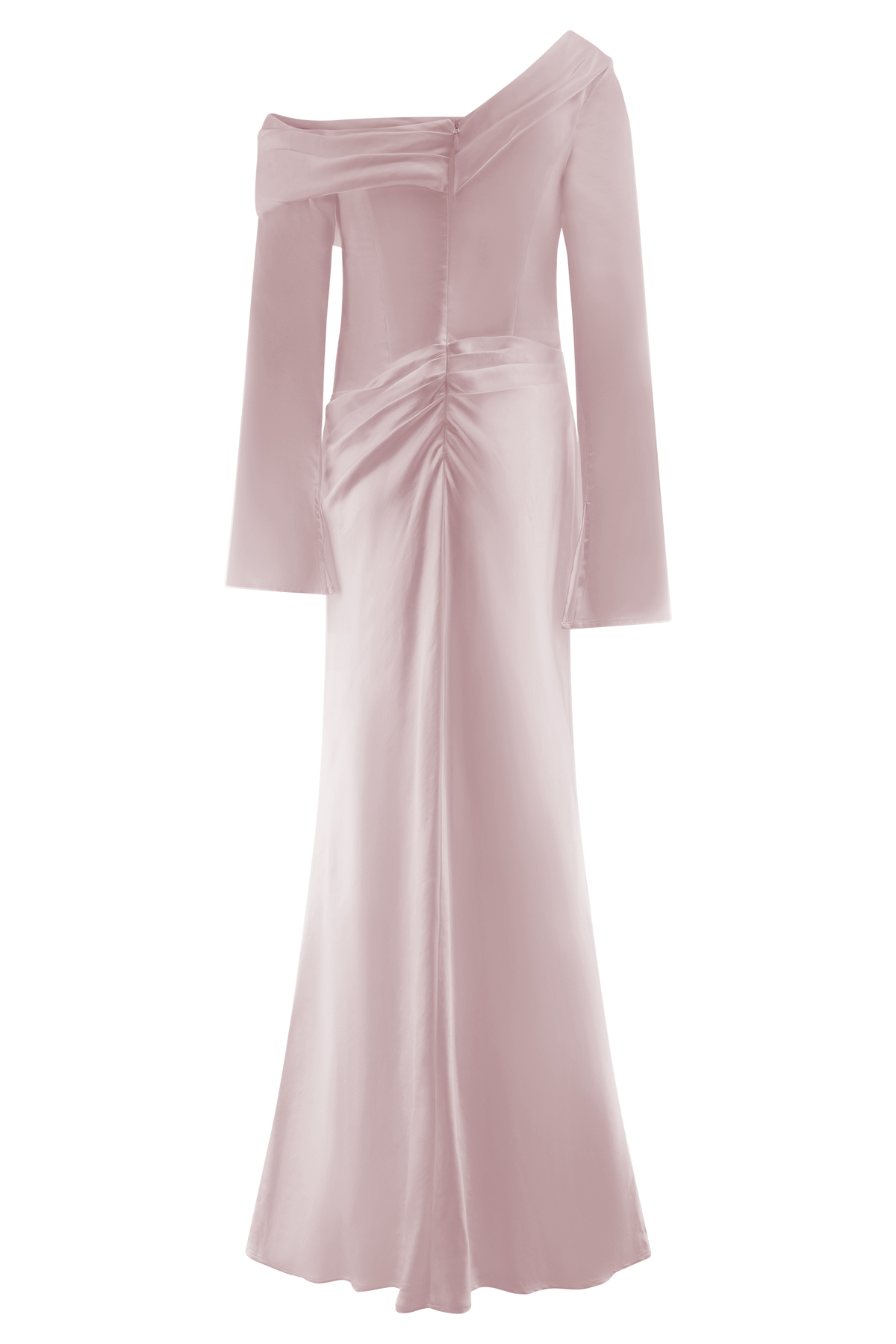 Iris Satin Maxi Dress in Black Soft Pink 10