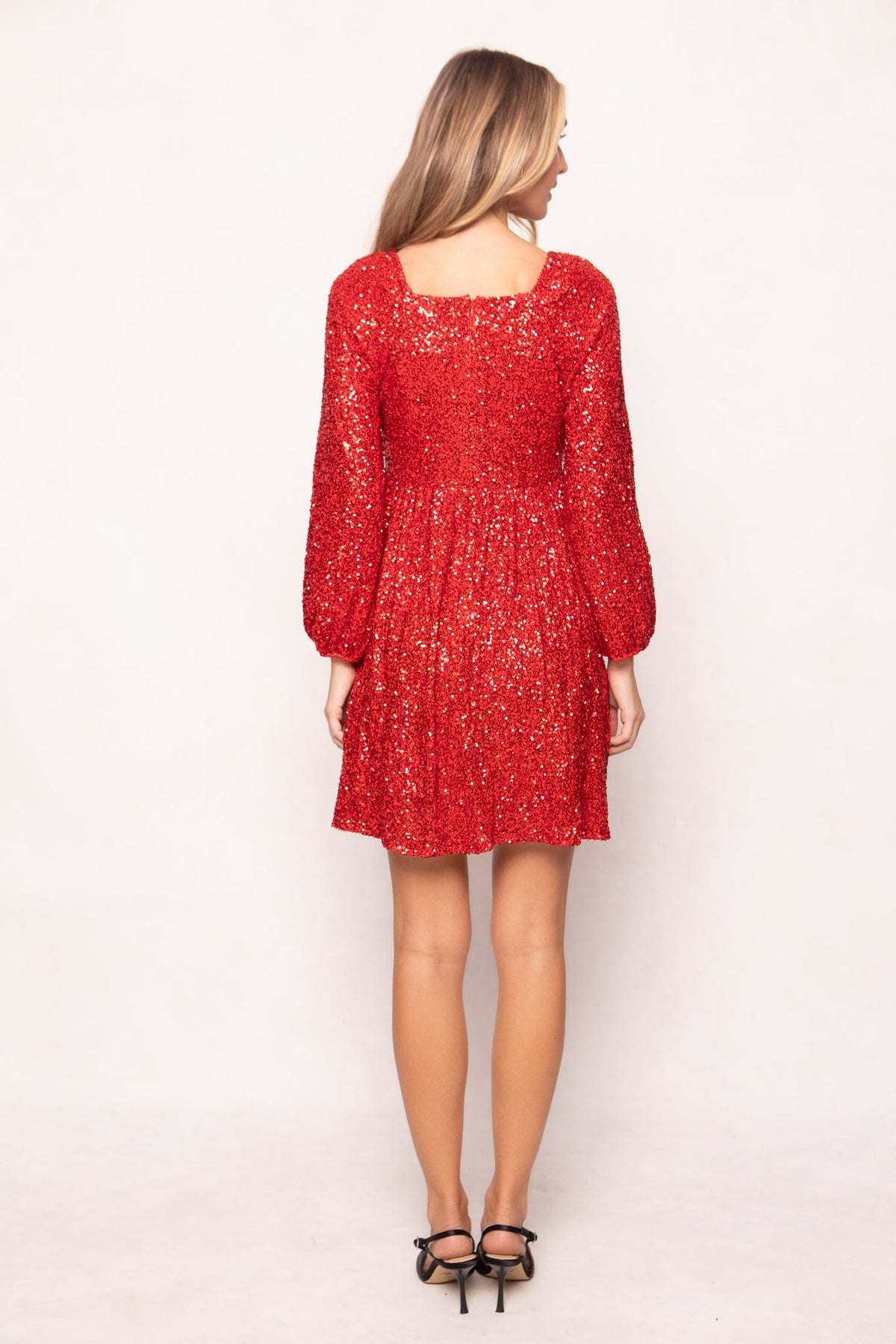 Ivy Velvet Jewel Dress Red Sequin 6