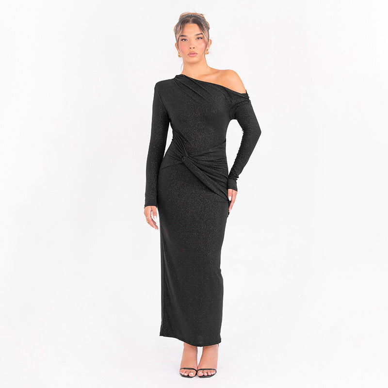 Isabelle Asymmetric Draped Maxi Dress Multi 7