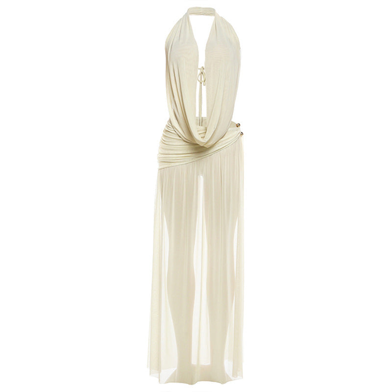 Valentina Deep V Satin Maxi Dress Multi 31