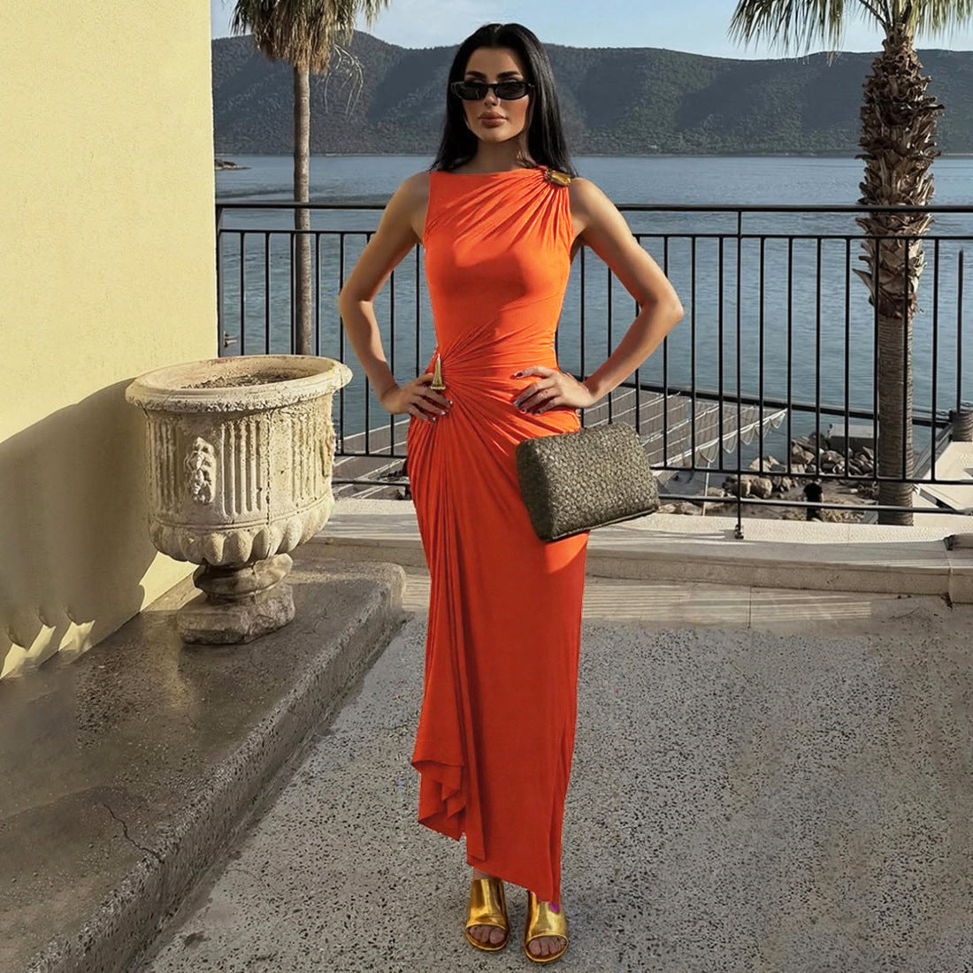 Isabelle Asymmetrical Maxi Dress Multi 5