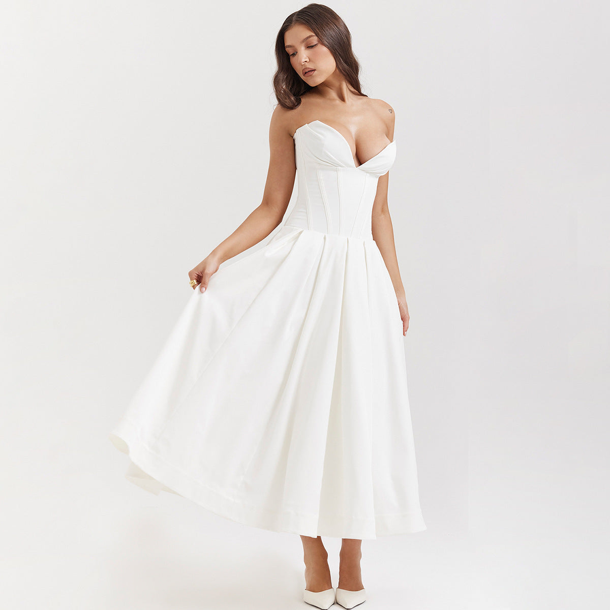 Isabelle Ruched Evening Dress Multi 7