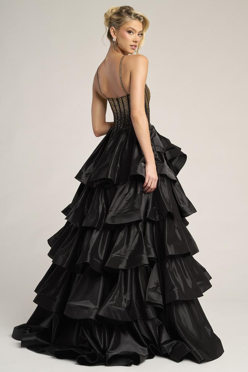 Portia Black & Gold Ballgown Dress Red/Red 10