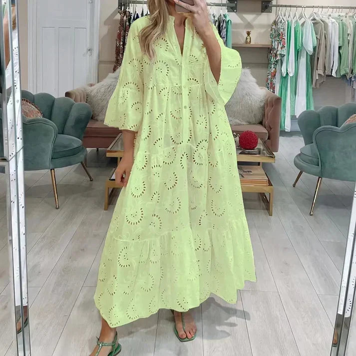 Margot Eyelet Midi Dress Multi 12