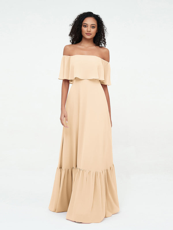 Azalea Chiffon Off-Shoulder Gown