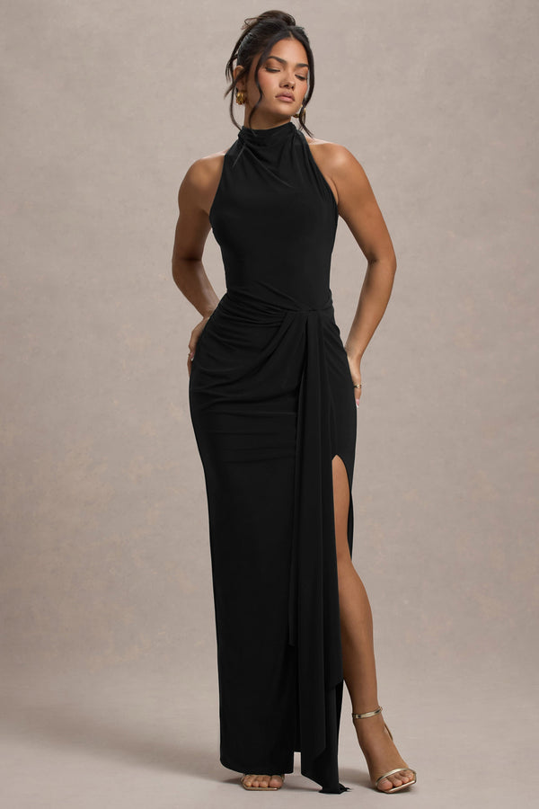 Khari Twisted Maxi Dress in Black