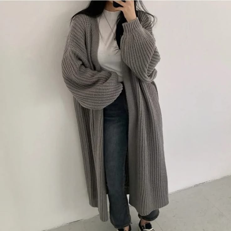 Margot Knit Cardigan Coat Gray 1