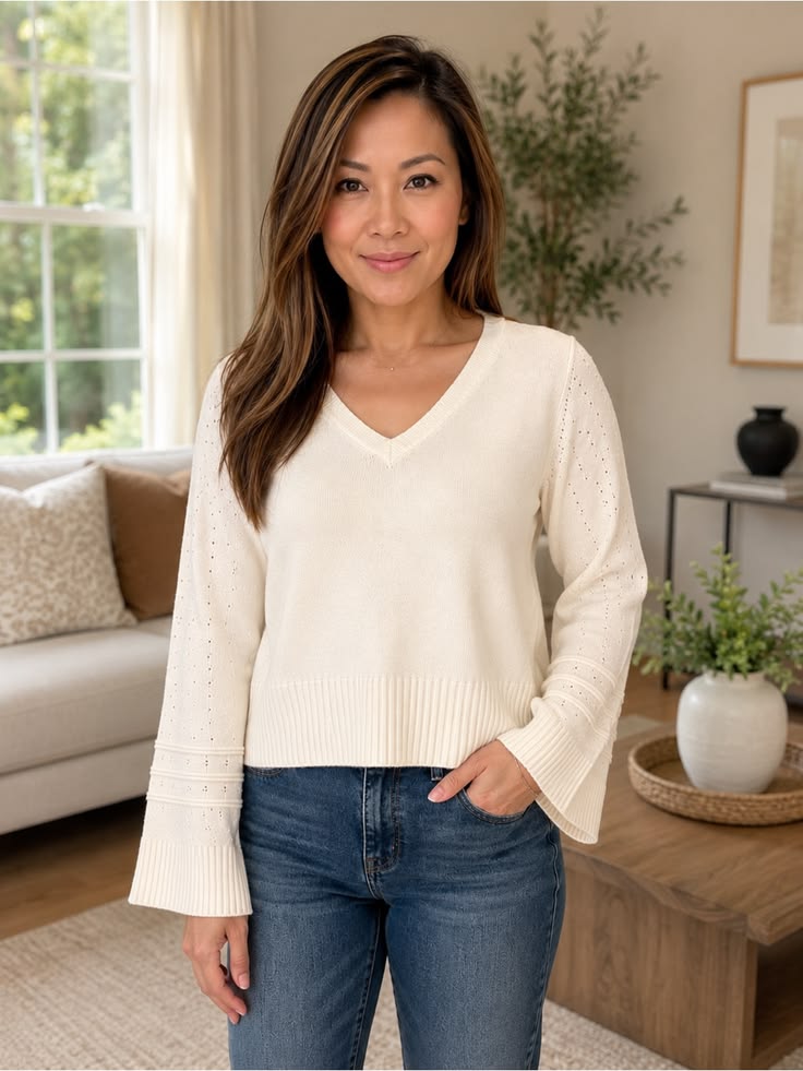 Eloise Knit Sweater Cream 1