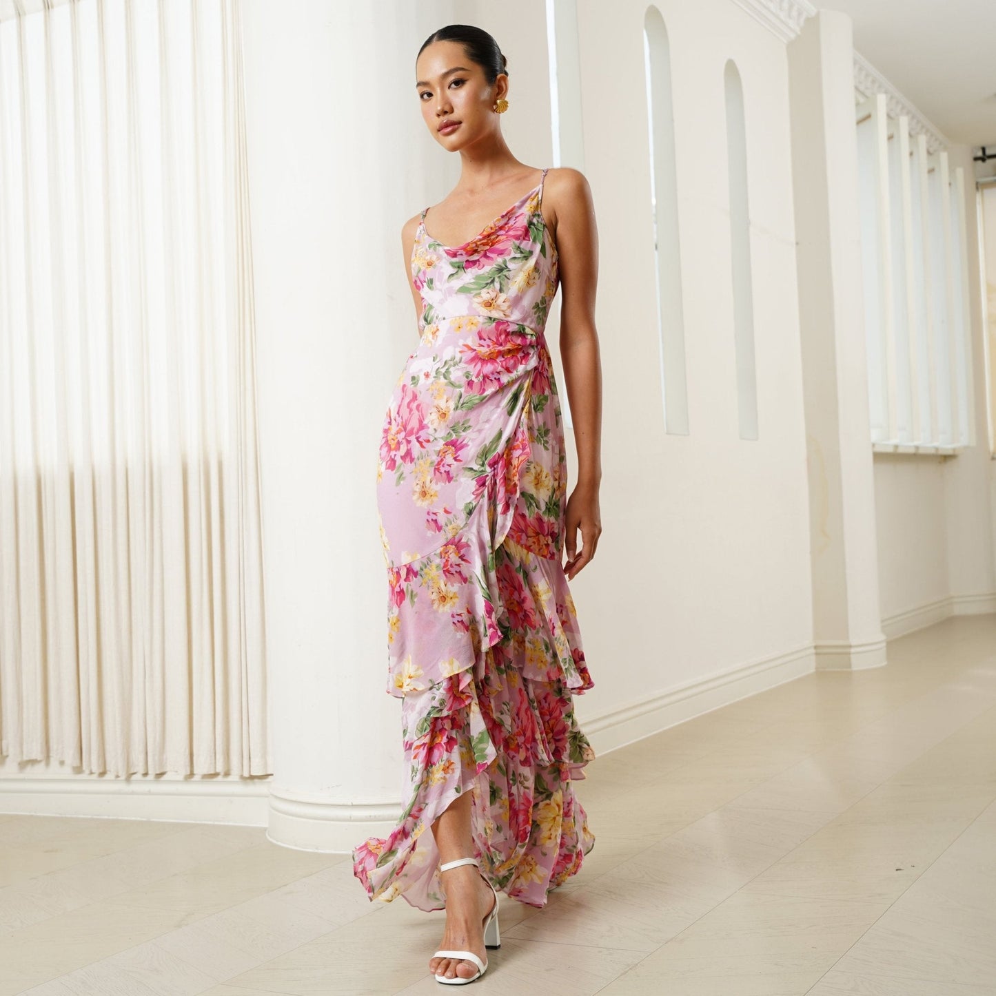 Carmine Silk Maxi Dress SOFT MUSE PINK 8