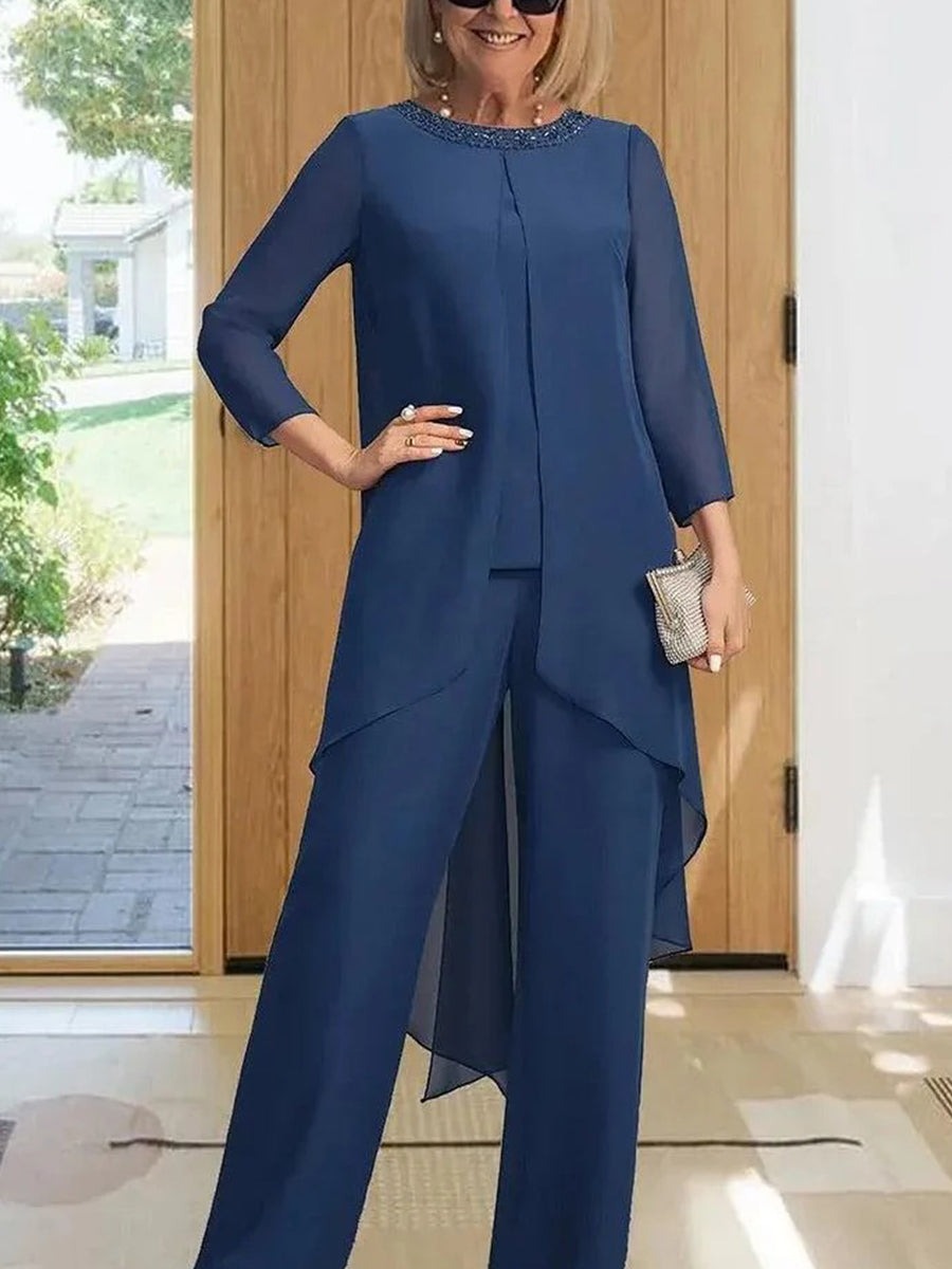 Margot Two-Piece Flowy Dress Set Blue 1