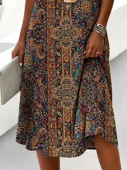 Violet Boho Floral A-Line Midi Dress Floral 3