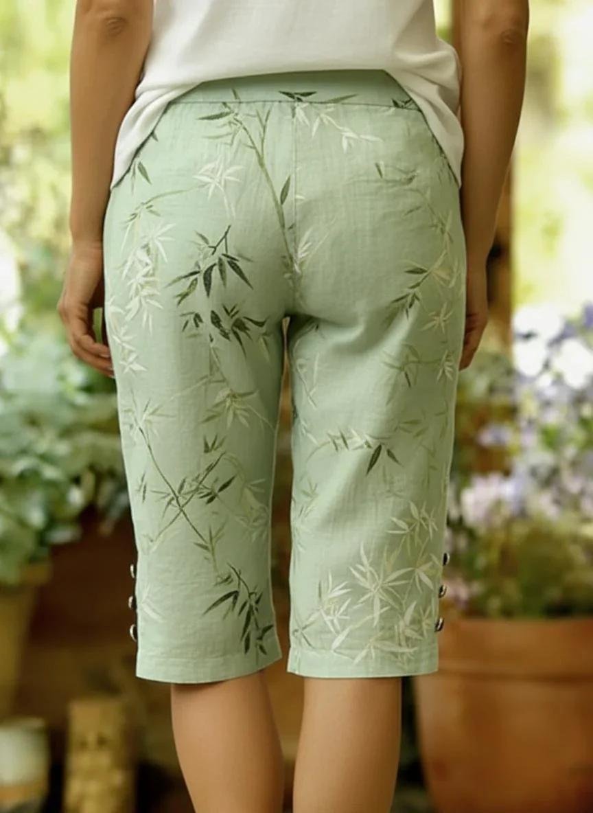 Ophelia Botanical Capri Pants Lightgreen 3