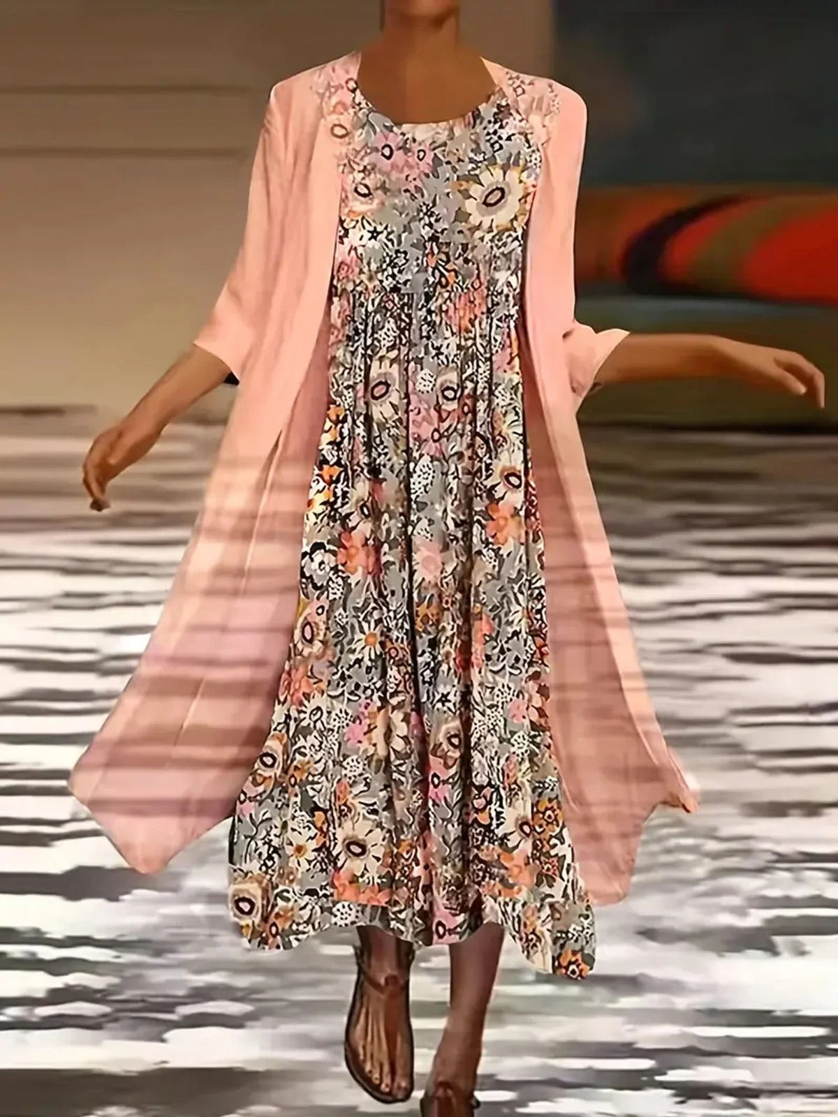Bellamy Floral Linen Maxi Dress Floral 1