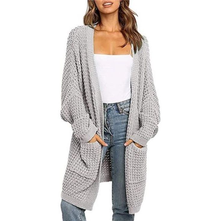 Margot Long Cardigan in Charcoal Charcoal 1