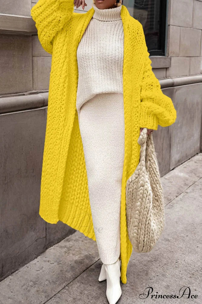 Margot Chunky Knit Cardigan Yellow 7