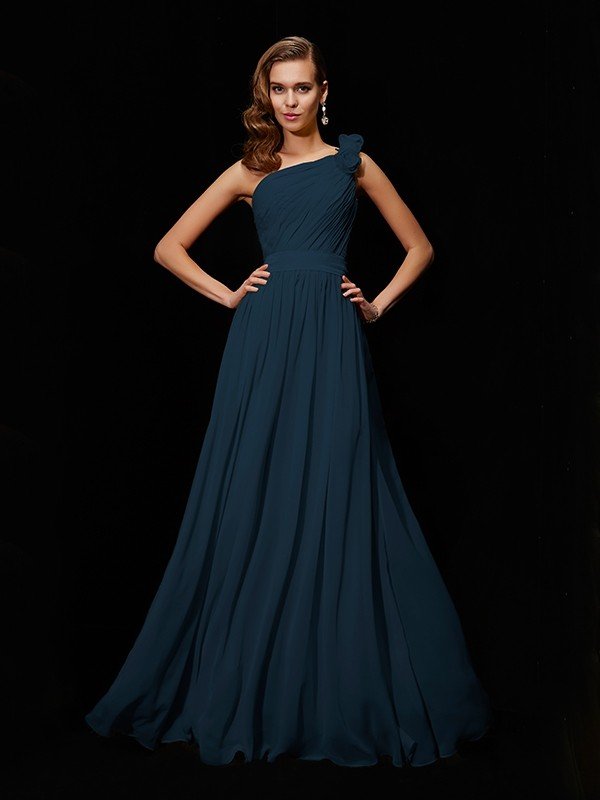Margot One-Shoulder Chiffon Bridesmaid Dress Made Flower Long Chiffon Bridesmaid Dresses 10
