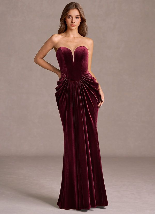 Sylvie Wine Satin Maxi Dress Wine 1