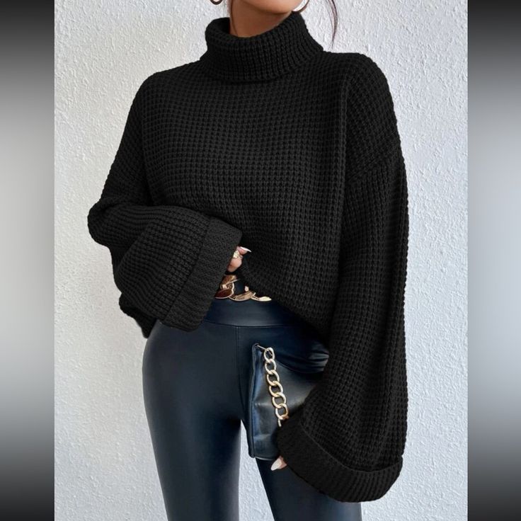 Margot Turtleneck Sweater Black 1
