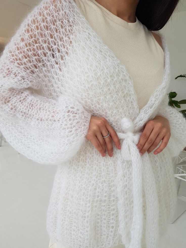 Manon Mohair Cardigan White 1