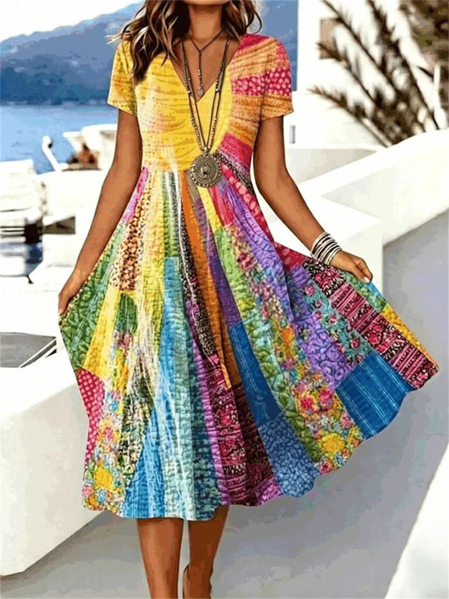 Margot V-Neck Sleeveless Dress Multi 3