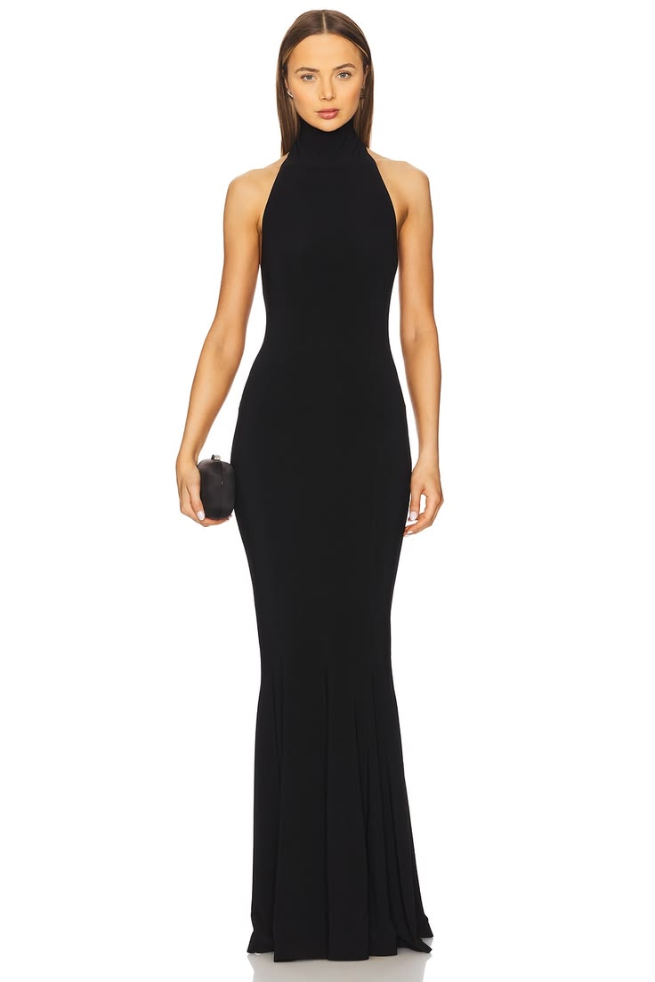Valentina Halter Fishtail Gown Multi 1