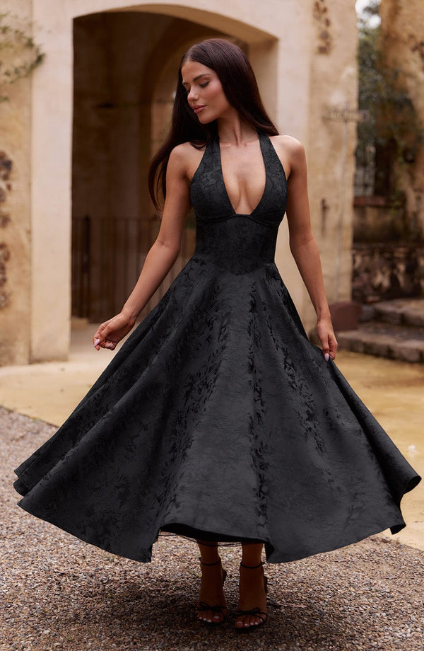 Effie Satin Midi Dress