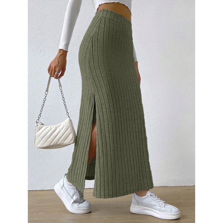 Serena Pencil Skirt in Knit Green 1
