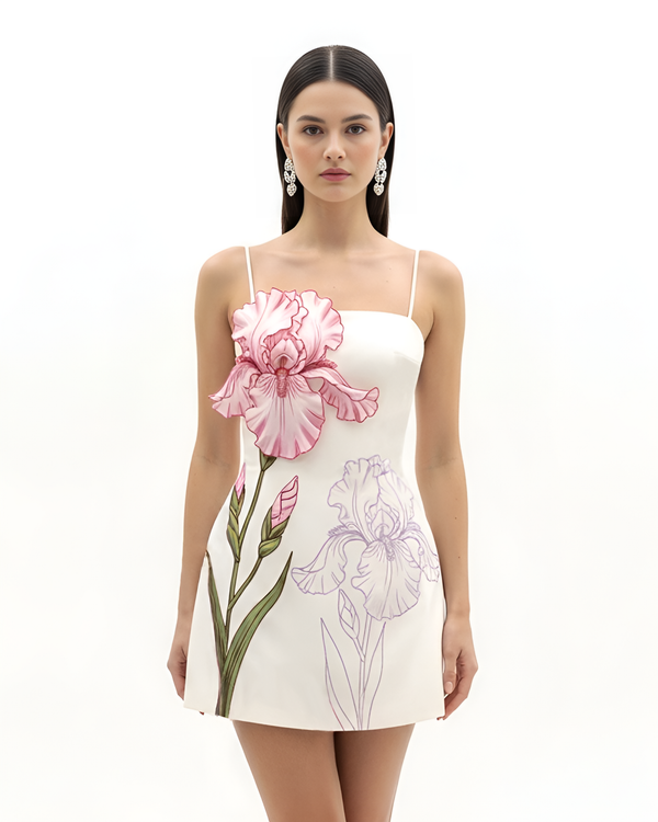Iris Appliqué Mini Dress