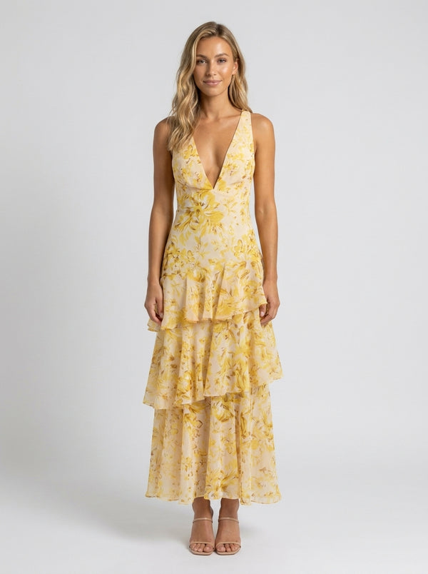 ELISA RUFFLE MAXI DRESS