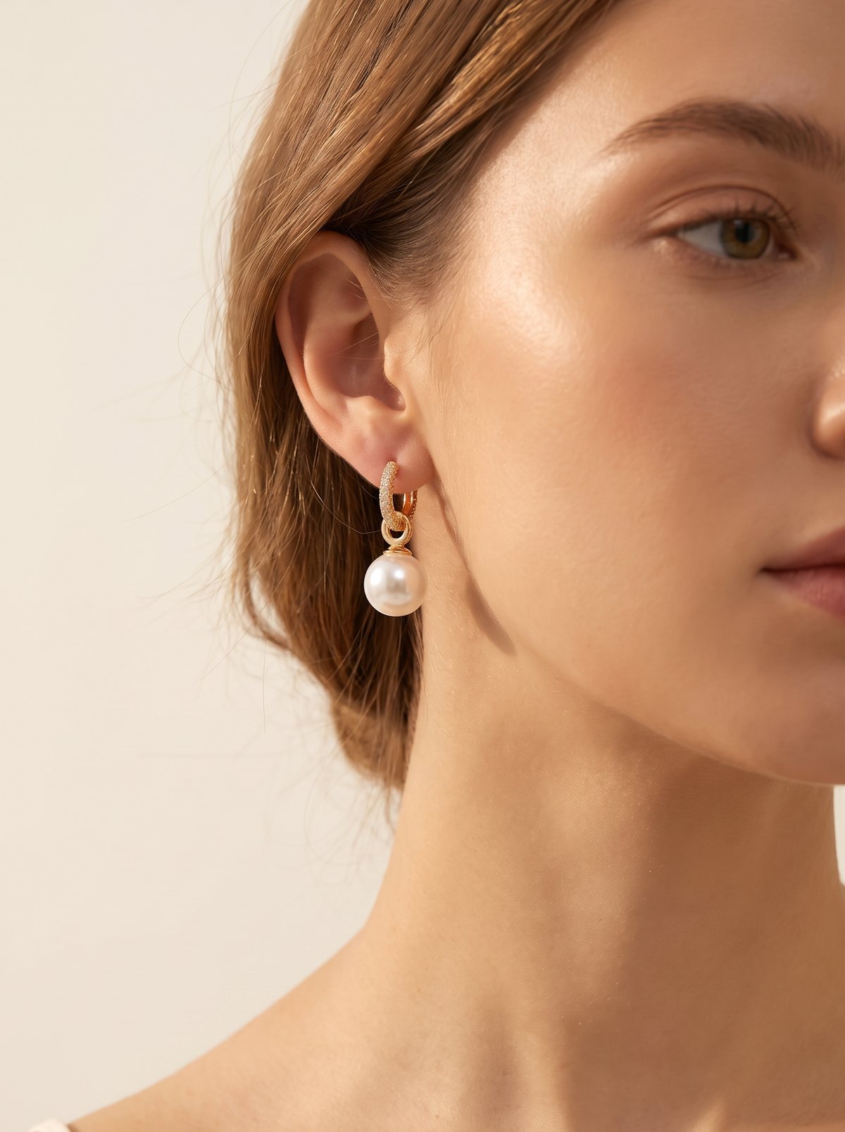 Pearl Hoop Earrings Multi 2