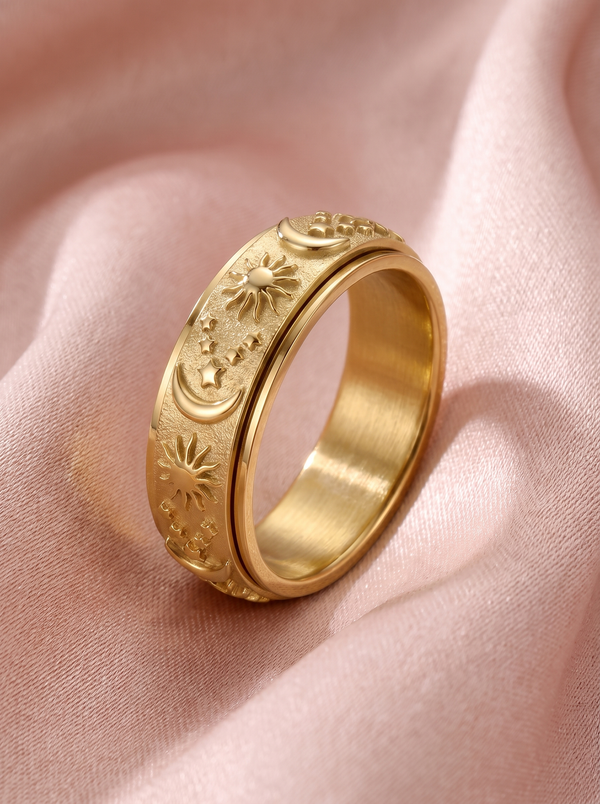 Celestine Rotatable Celestial Band Ring