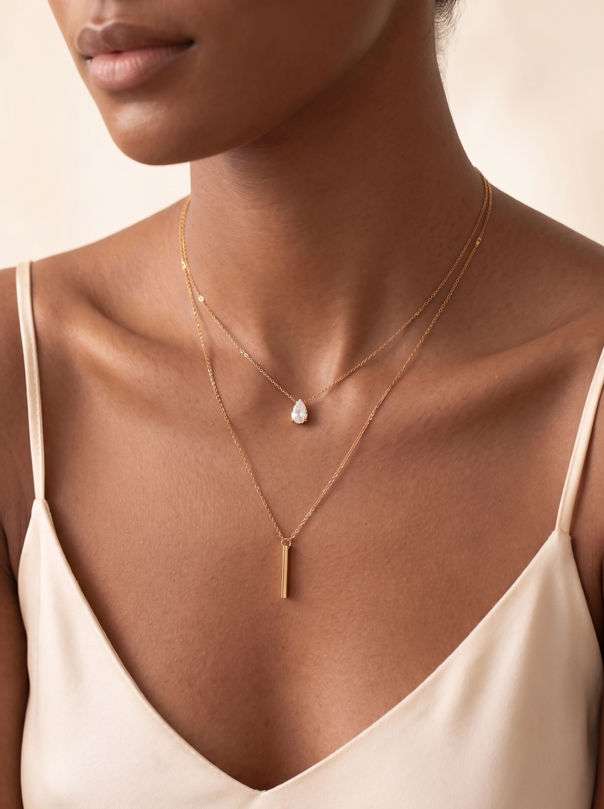 Aurelia Layered Gold Bar Necklace 2