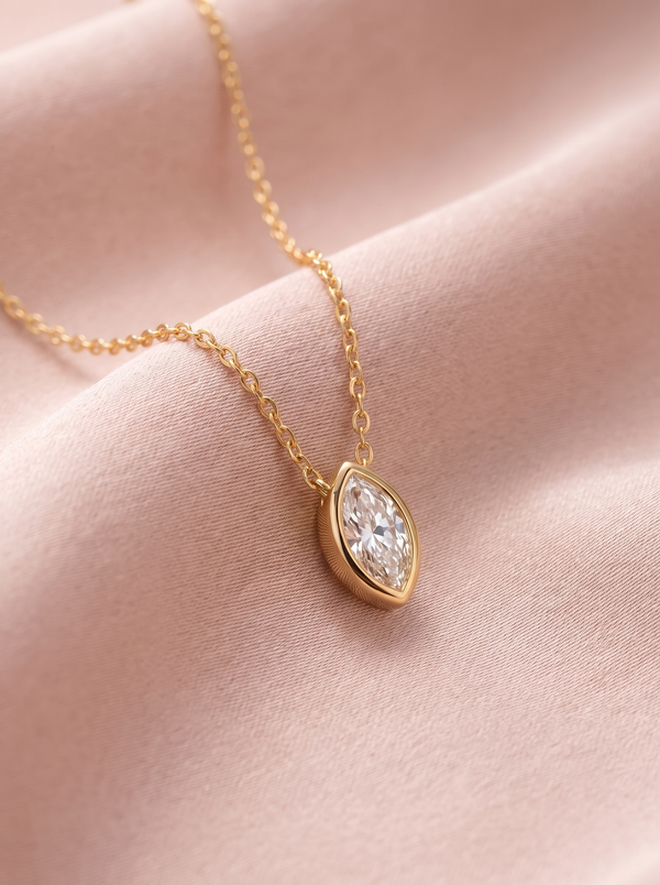 Isabelle Marquise Solitaire Pendant Necklace