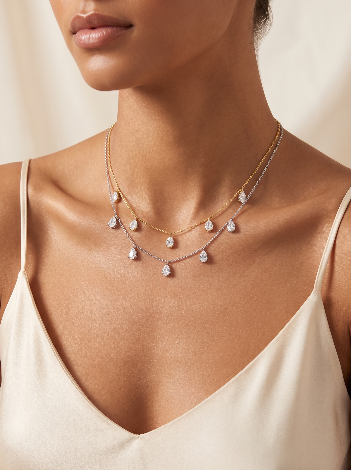 Diamond Pendant Necklace Multi 2