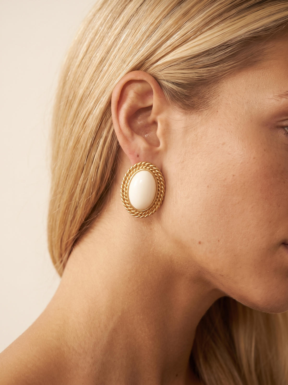 Amara Textured Ellipse Earrings 2
