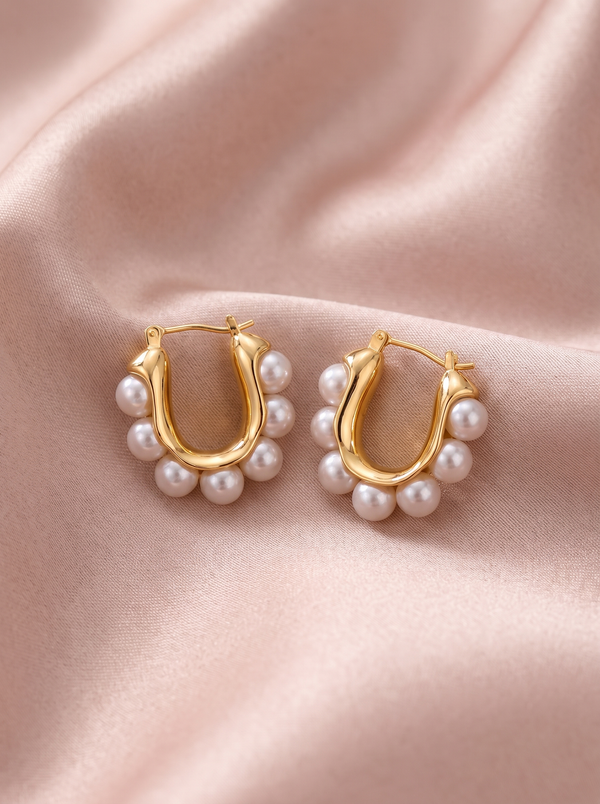 Lumiere Pearl Cluster Earrings