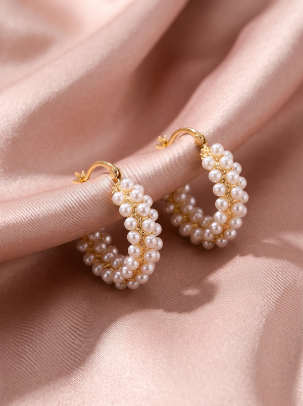 Lilou Pearl Hoop Earrings