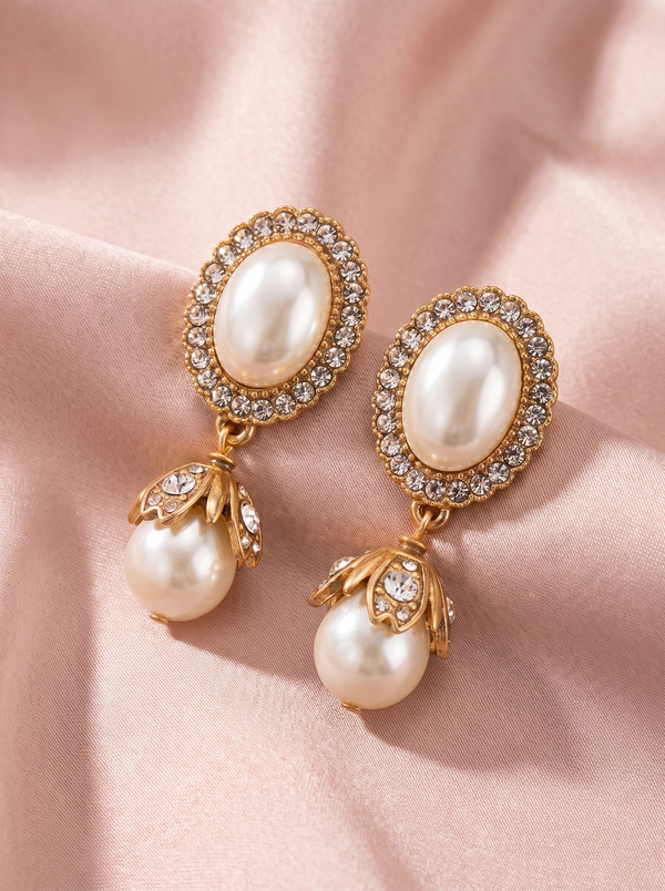 Melisande Pearl Frame Earrings