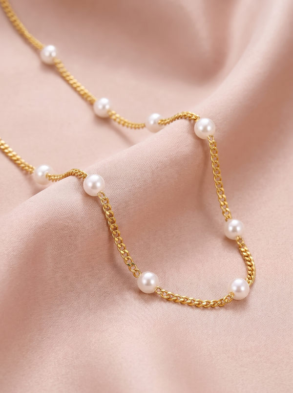 Josephine Pearl Gold Necklace