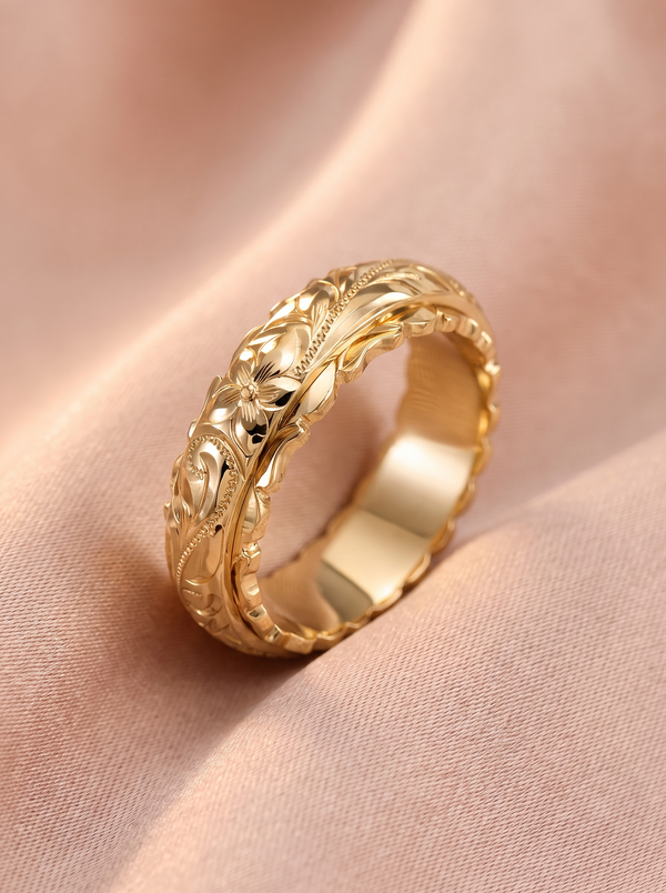 Isabelle Antique Gold Flower Ring