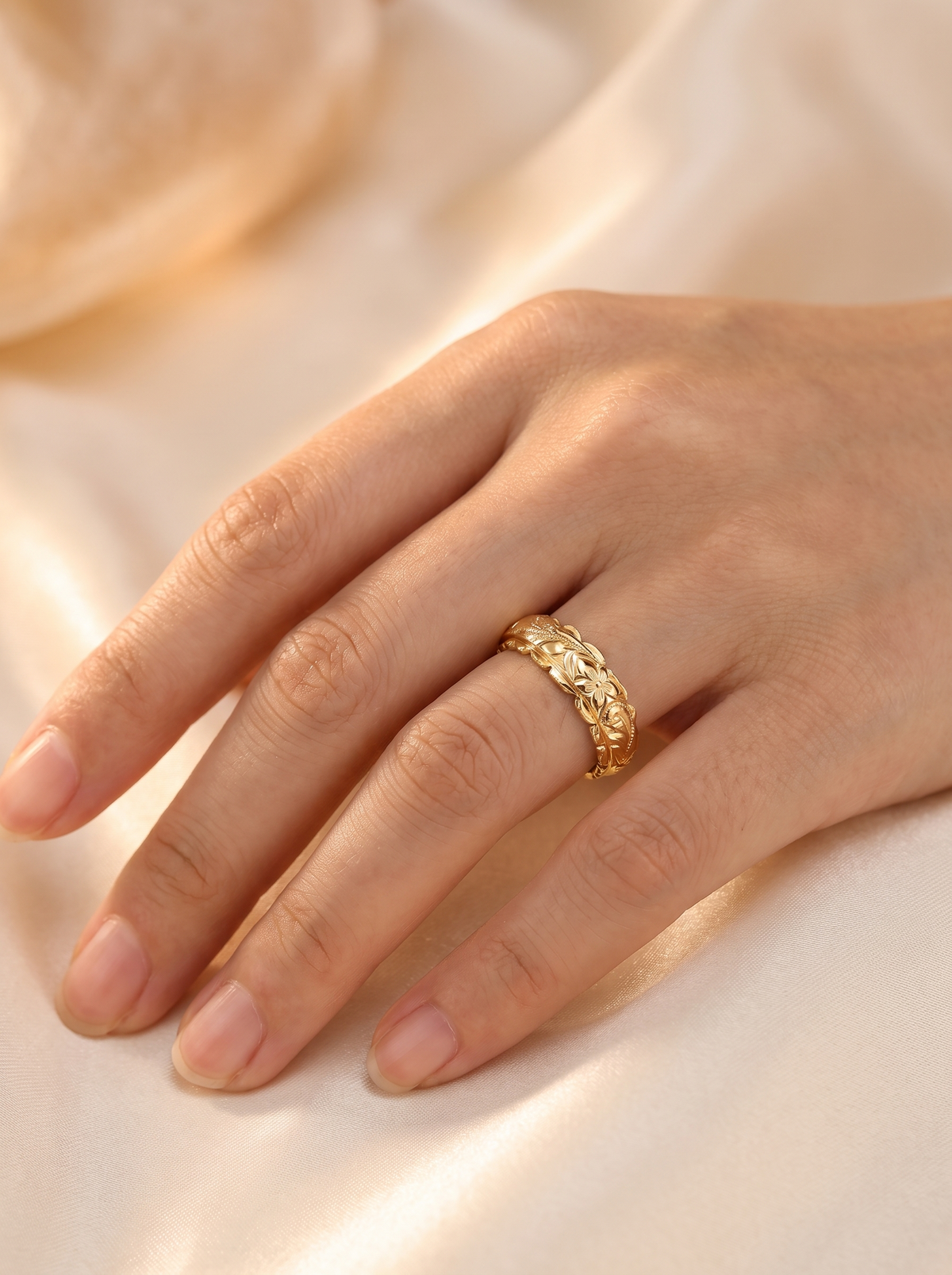 Isabelle Antique Gold Flower Ring 2