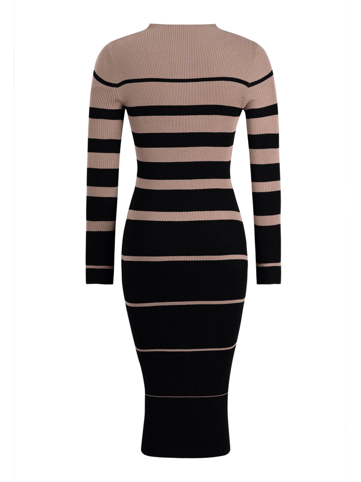 Margot Striped Midi Sweater Dress Khaki 6